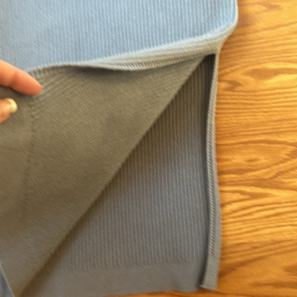 House of Harlow 1960 Dune Blue Knit Ribbed Long Sleeve Square Neck Dress Sz Med - Picture 9 of 10